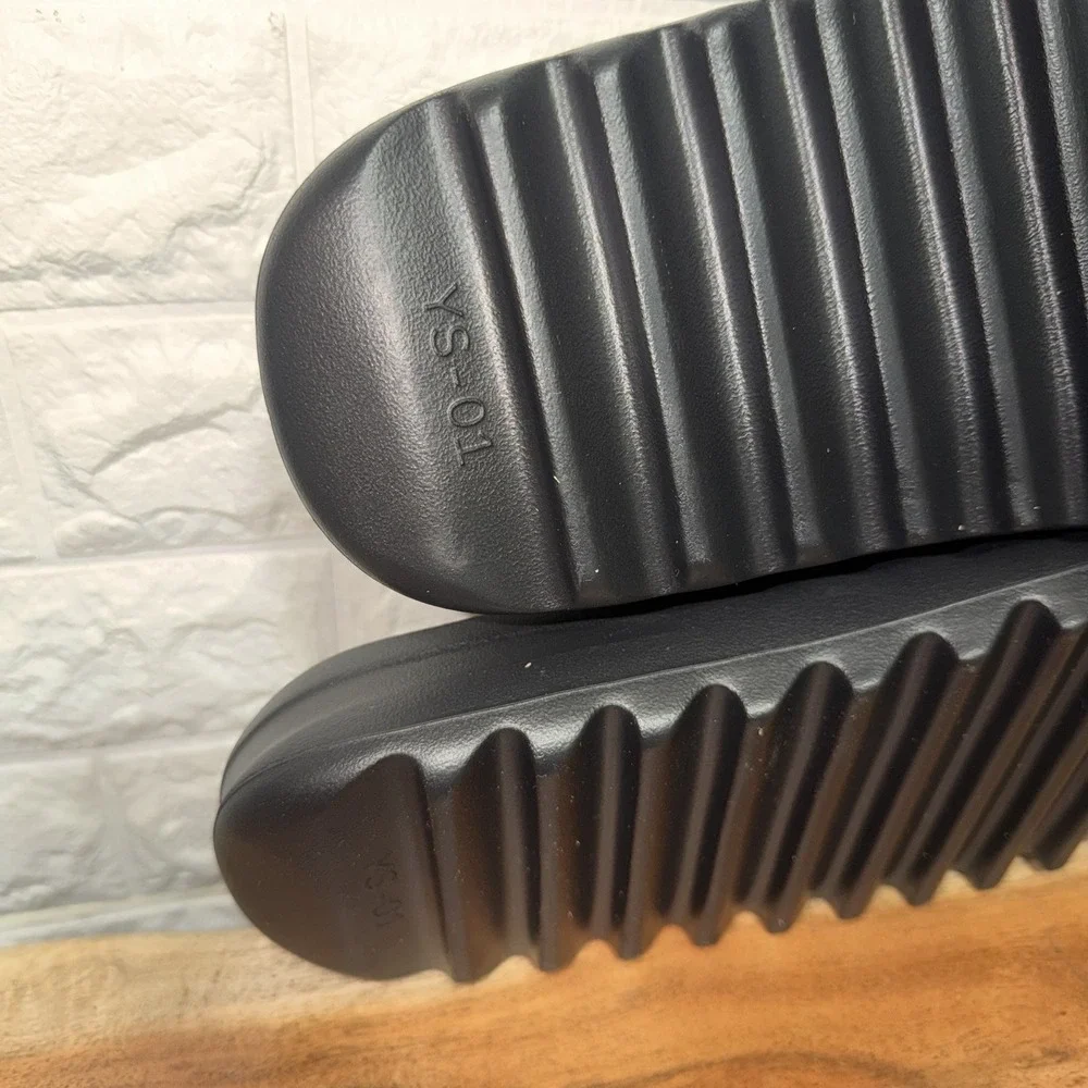 Yeezy Style Black Foam Slides YS-01 Slip On EVA Sandals Mens 11 Womens 12.5